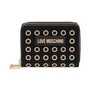 Love Moschino Stilren Svart Plånbok med Öglor Black, Dam