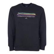 PS By Paul Smith Svart Stickat Crew Neck Sweatshirt Black, Herr