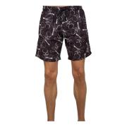 Philipp Plein SkullBones Badshorts Svart Black, Herr