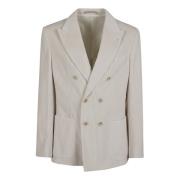 Eleventy Sand Double Breasted Blazer Beige, Herr