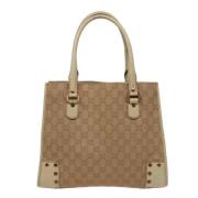 Gucci Vintage Pre-owned Canvas gucci-vskor Beige, Dam