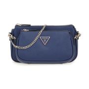 Guess Stilig Mini Crossbody-väska med Logo Blue, Dam