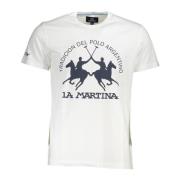 La Martina Kortärmad Logo Print T-shirt Vit White, Herr