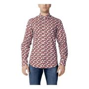 Antony Morato Röd Print Knapp-Front Skjorta Multicolor, Herr