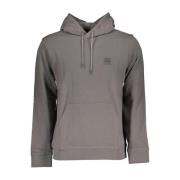 Hugo Boss Grå Logo Hoodie i Bomull Gray, Herr