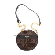 Moschino Rund Logo Axelväska Brown, Dam