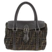 Fendi Vintage Pre-owned Canvas handvskor Brown, Dam