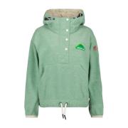 Moncler Velour Sweatshirt med huva och dragkedja Green, Dam