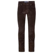 Jacob Cohën Bard Byxor Corduroy Slim Fit Broderad Brown, Herr