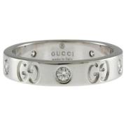 Gucci Vintage Pre-owned Vitt guld ringar Gray, Dam