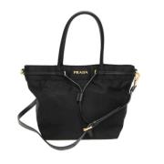 Prada Vintage Pre-owned Tyg totevskor Black, Dam