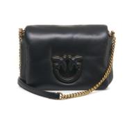 Pinko Nappa Läder Love Bag med Kedja Black, Dam