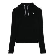 Ralph Lauren Polo Pony Broderad Hoodie Sweatshirt Black, Dam