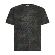 Valentino Camouflage och Toile Iconographe T-shirts Black, Herr