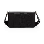 Dolce & Gabbana Svart Läder Crossbody Väska Black, Herr