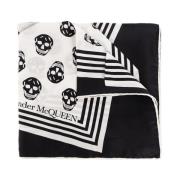 Alexander McQueen Skull Logo Sidenscarf Black, Dam