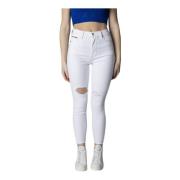 Tommy Jeans Vita Släta Damjeans Vår/Sommar White, Dam