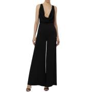 Elisabetta Franchi Guld Metal Bh Svart Jumpsuit Black, Dam