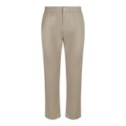 Maison Kitsuné Beige Bomull Tapered Leg Byxor Beige, Herr