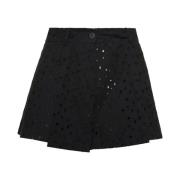 Semicouture Svarta Bomullsblandnings Shorts Black, Dam