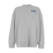 Palm Angels Grå College Crew Sweaters Gray, Herr