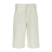 Entire Studios Ivory Denim Bermuda Shorts White, Herr