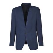 Tagliatore Blå Linne Blazer Elegant Stil Blue, Herr