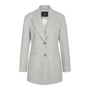 Bruuns Bazaar Elderbbfana Blazer Light Grey Melange Gray, Dam