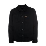 Fred Perry Twill Overshirt med knappslå fram Blue, Herr