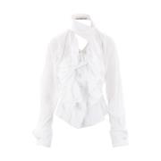 Vivienne Westwood Vit Bomullsskjorta med Asymmetriska Volanger White, ...