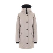 Canada Goose Ljusgrå Teknisk Canvas Parka Beige, Dam