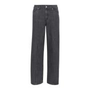 Kaffe Pintuck Jeans Medium Grey Denim Gray, Dam