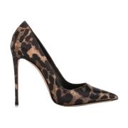 Le Silla Leopardmönstrade Satinpumps Brown, Dam