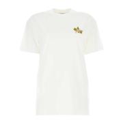 Off White Vit Bomull T-shirt för Kvinnor White, Dam