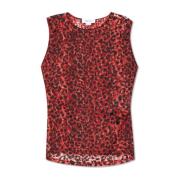 Alexander McQueen Genomskinlig topp Red, Dam