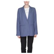 Street One Blå enfärgad blazer med fickor Blue, Dam