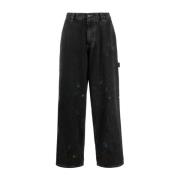 Maison Margiela Svarta Oversize Distressed Denim Jeans Black, Dam