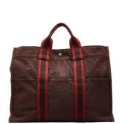 Hermès Vintage Pre-owned Canvas handvskor Red, Dam