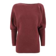 Philosophy di Lorenzo Serafini Chunky Ribbed Batwing Sweater Red, Dam