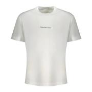 Calvin Klein Kortärmad Logo Broderad T-shirt White, Herr