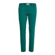 Cream Straight-leg Twill Pant - Proud Peacock Green, Dam