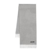 Moschino Grå Fransig Ull Sjal Wrap Gray, Herr