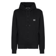 Dolce & Gabbana Zip Hoodie Sweaters Essential Black, Herr