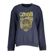 Cavalli Class Blå Långärmad Broderad Tröja Blue, Herr