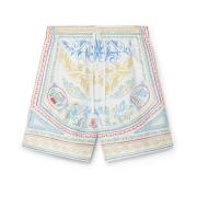 Casablanca Multifärgade Sidens Twill Shorts Multicolor, Herr