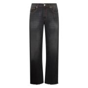 Gcds Svarta Denim Straight Byxor Black, Herr