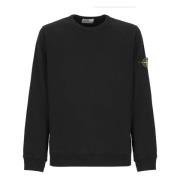 Stone Island Svart Bomulls Sweatshirt Rund Hals Långa ärmar Black, Her...