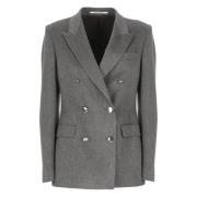 Tagliatore Grå Cashmere Blazer Peak Revers Jacka Gray, Dam