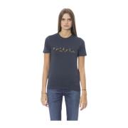 Baldinini Trend T-shirt med fronttryck Blue, Dam