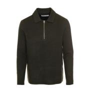 Samsøe Samsøe Half Zip Polo Sweater Gray, Herr